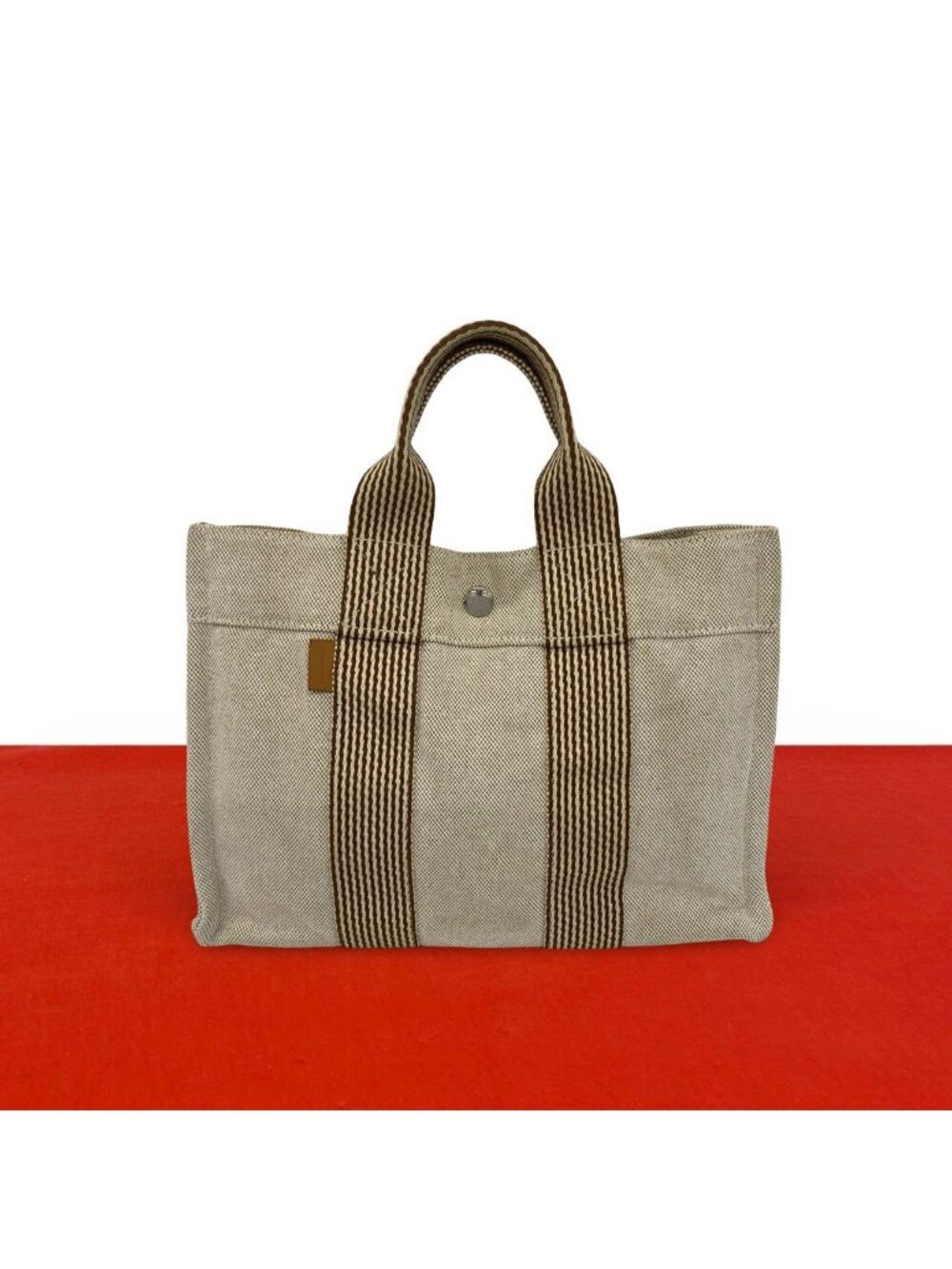Hermes New Fourre Tout Toile H Handbag Mini Tote Beige Ivory Brown